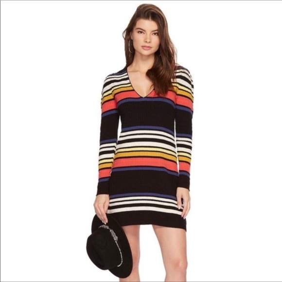 Free People Gidget Striped Ribbed Knit Dress - Picture 1 of 10